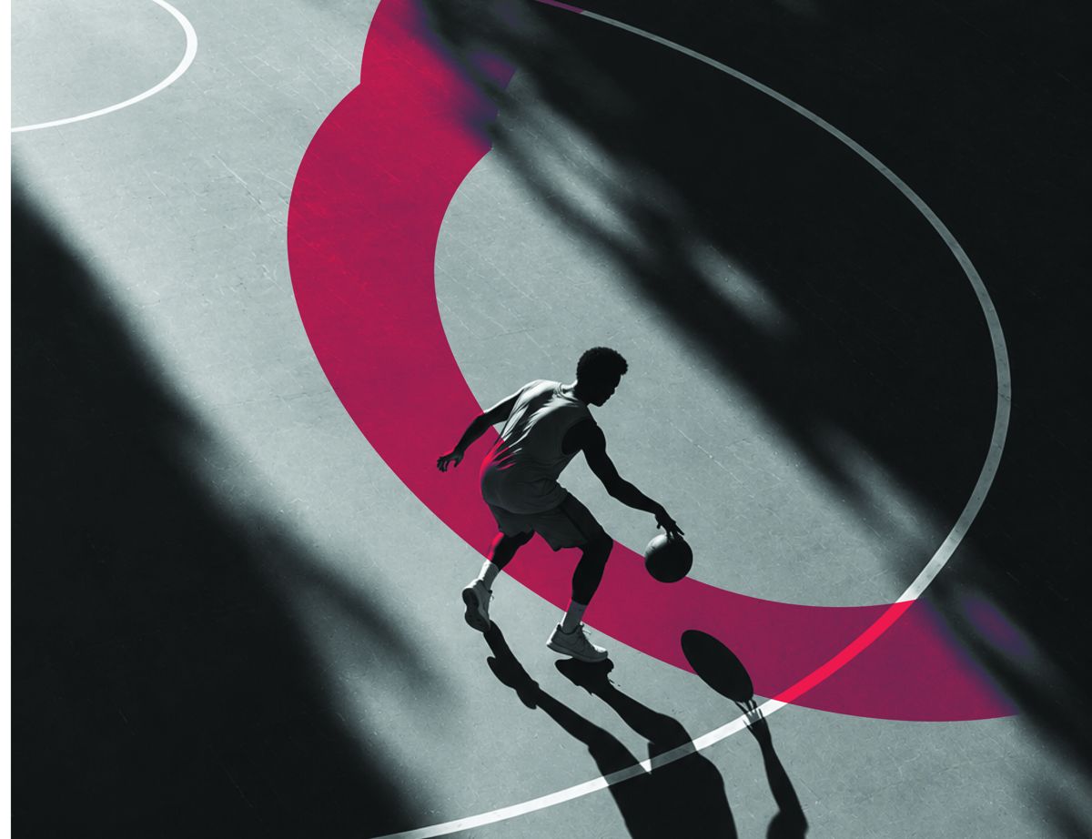 Basketball player on court